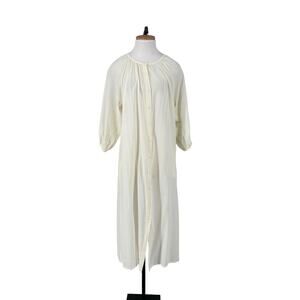 Micoh Maracas Maxi Dress Small Chalk Cotton Beachy Coastal Boho Button Up Resort